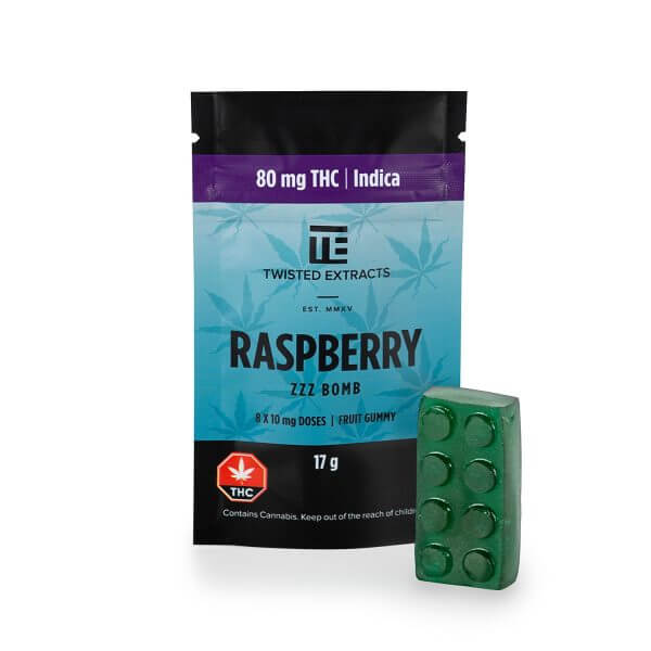 Raspberry INDICA ZZZ Bombs THC Gummies