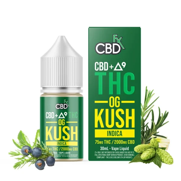 CBD + Delta-9 THC Vape Juice: OG Kush – Indica